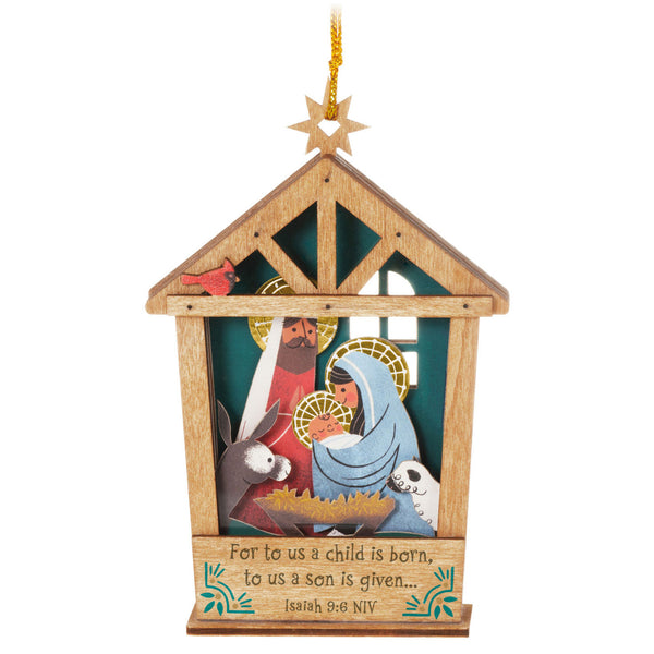 A Child is Born Nativity Papercraft Ornament Available October 14, 2023