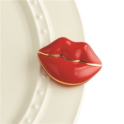 New Red Lips w/gold outline -Smooches Mini